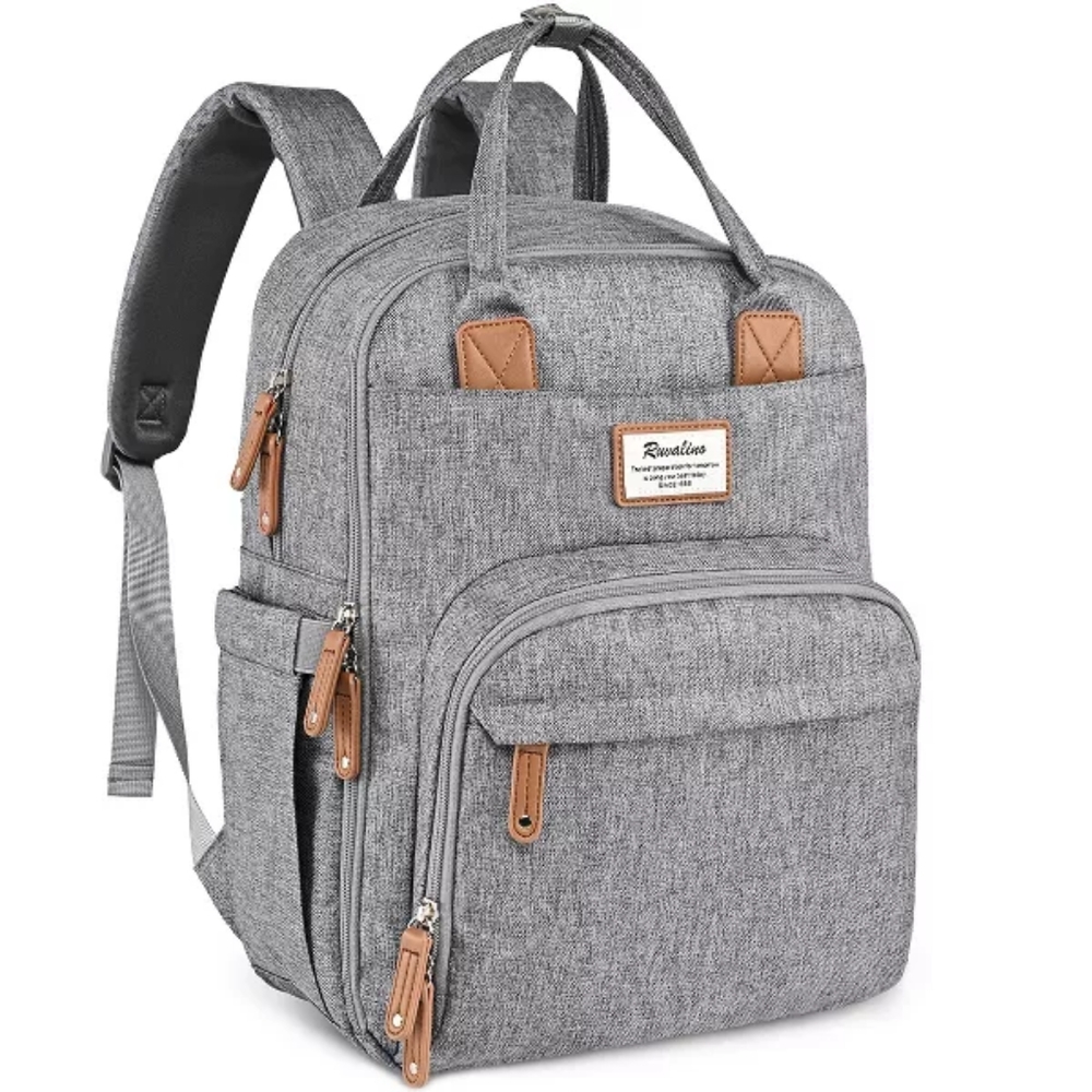 Ruvalino Gray Large Multifunctional Travel Maternity Baby Diaper Bag Bookbag